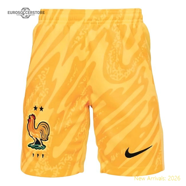 2024-2025 France Home Goalkeeper Shorts (Kids)-Vantage Point Soccer