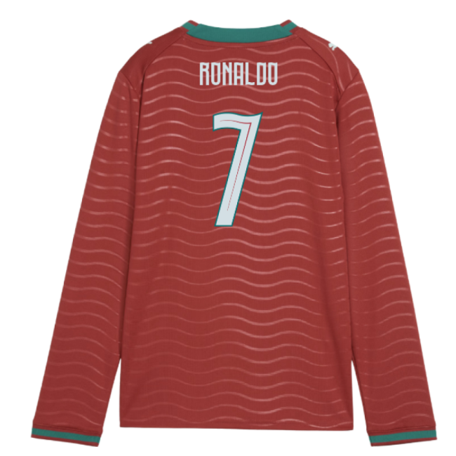2026-2027 Portugal Long Sleeve Home Shirt (Kids) (Ronaldo 7)-Vantage Point Soccer
