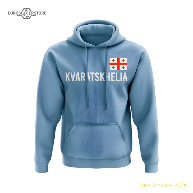 Khvicha Kvaratskhelia Georgia Name Hoody (Sky Blue)-Vantage Point Soccer