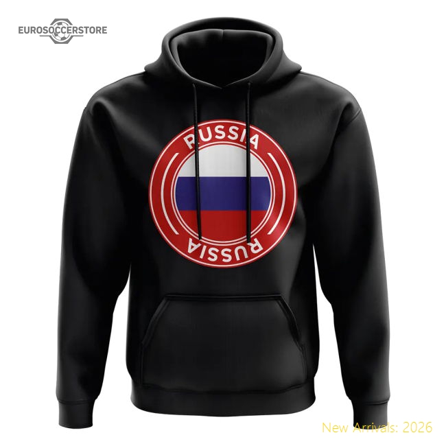 Russia Football Badge Hoodie (Black)-Vantage Point Soccer