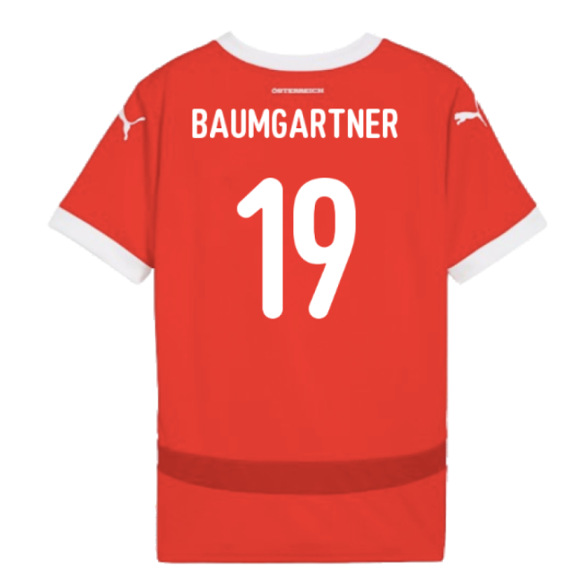 2024-2025 Austria Home Shirt (Kids) (Baumgartner 19)-Vantage Point Soccer