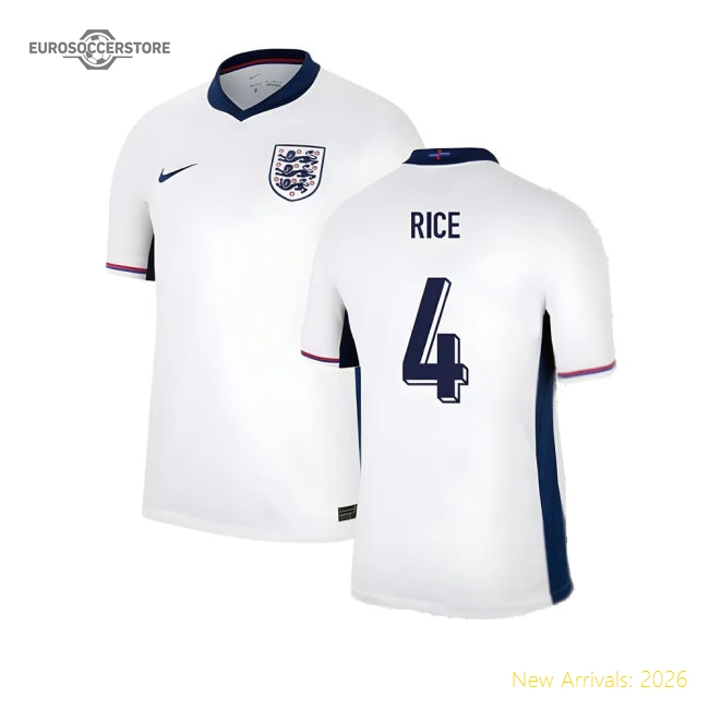 2024-2025 England Home Shirt (Rice 4)-Football Shirts Shop