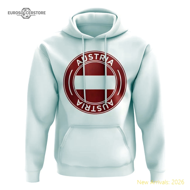 Austria Football Badge Hoodie (White)-Vantage Point Soccer