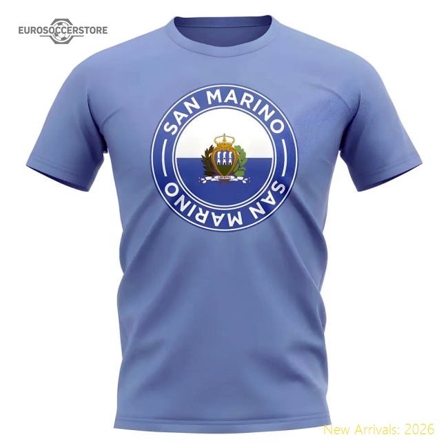 San Marino Football Badge T-Shirt (Sky)-Vantage Point Soccer