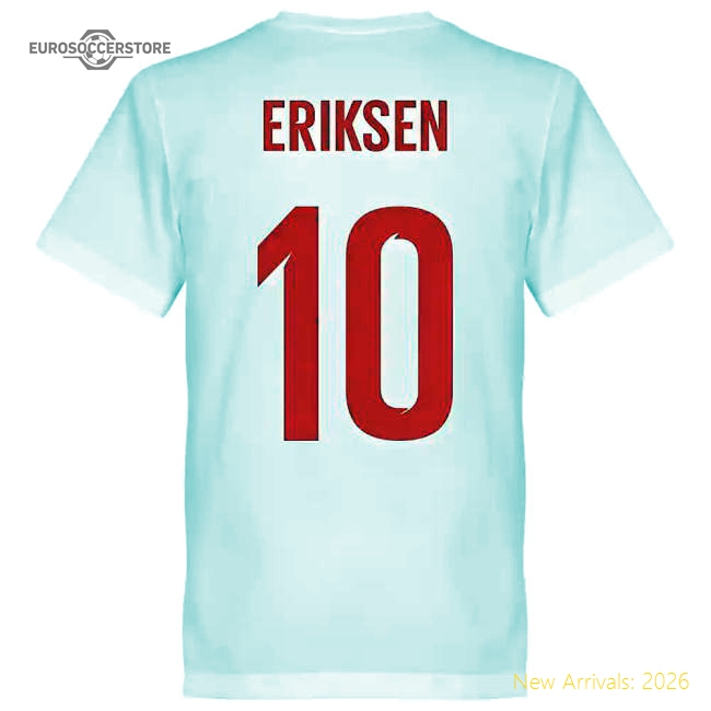 Denmark Eriksen 10 Team T-Shirt - White-Vantage Point Soccer
