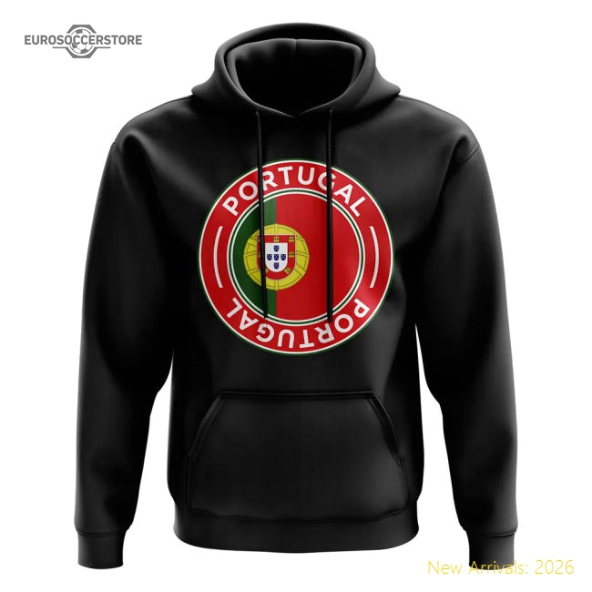 Portugal Football Badge Hoodie (Black)-Vantage Point Soccer