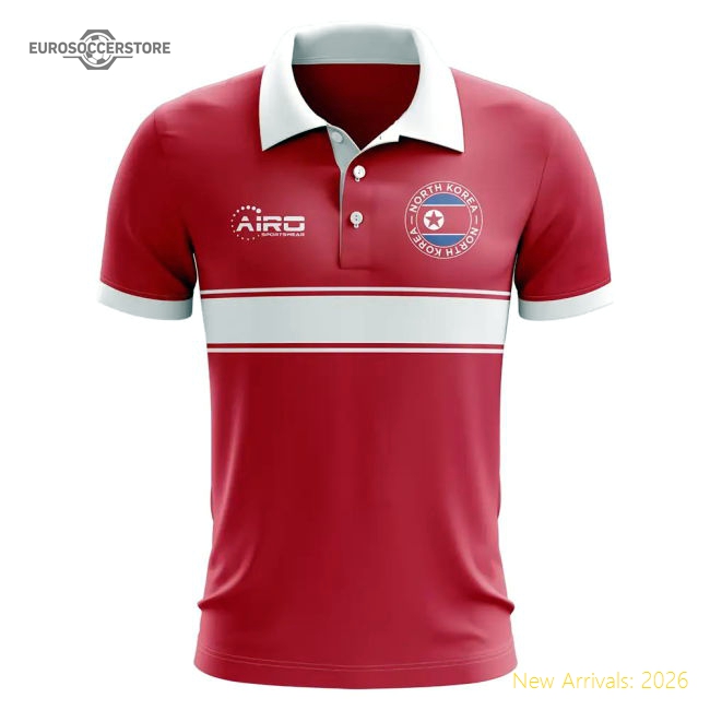 North Korea Concept Stripe Polo Shirt (Red)-Vantage Point Soccer