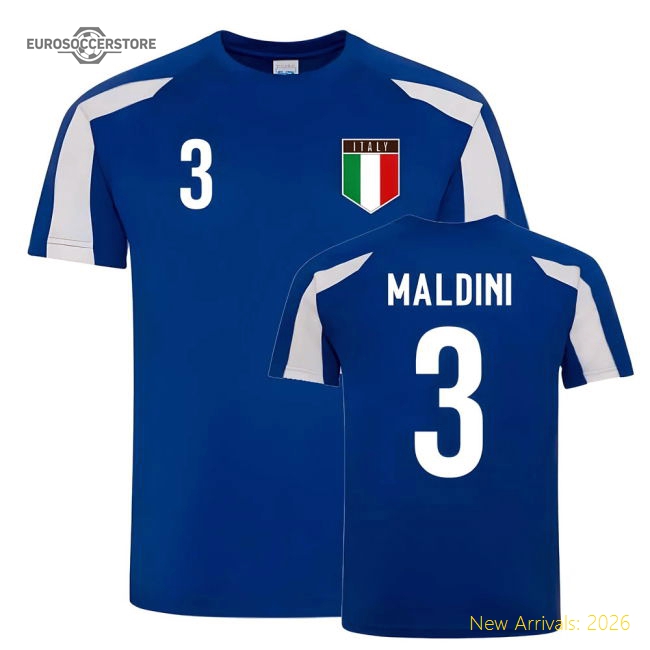 Paolo Maldini Italy Sports Training Jersey (Blue-White)-Vantage Point Soccer