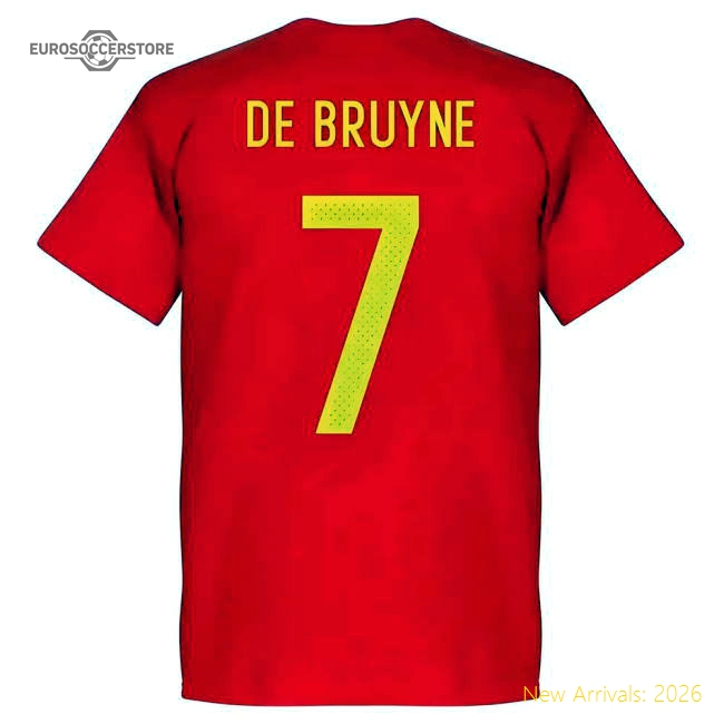 Belguim Kevin De Bruyne Team T-Shirt - Red-Vantage Point Soccer