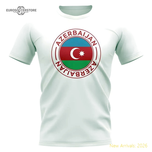 Azerbaijan Football Badge T-Shirt (White)-Vantage Point Soccer
