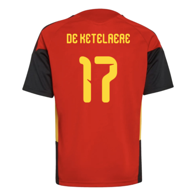 2026-2027 Belgium Training Jersey (Red) - Kids (De Ketelaere 17)-Vantage Point Soccer