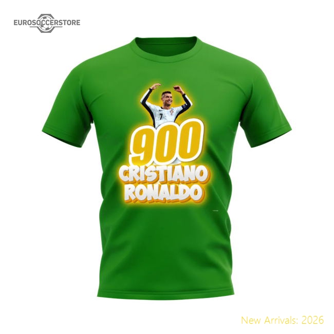 Cristiano Ronaldo 900 Career Goals T-Shirt (Green)-Vantage Point Soccer