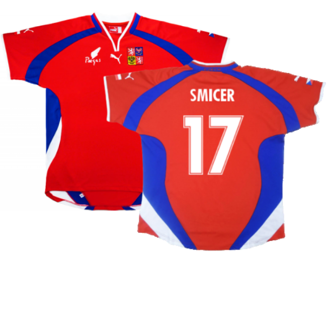 Czech Republic 2000-02 Home Shirt ((Very Good) L) (Smicer 17)-Vantage Point Soccer