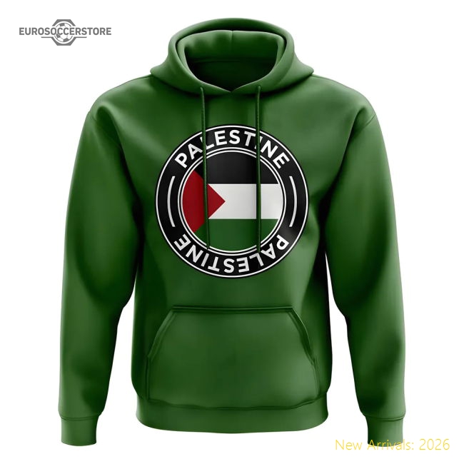 Palestine Football Badge Hoodie (Green)-Vantage Point Soccer