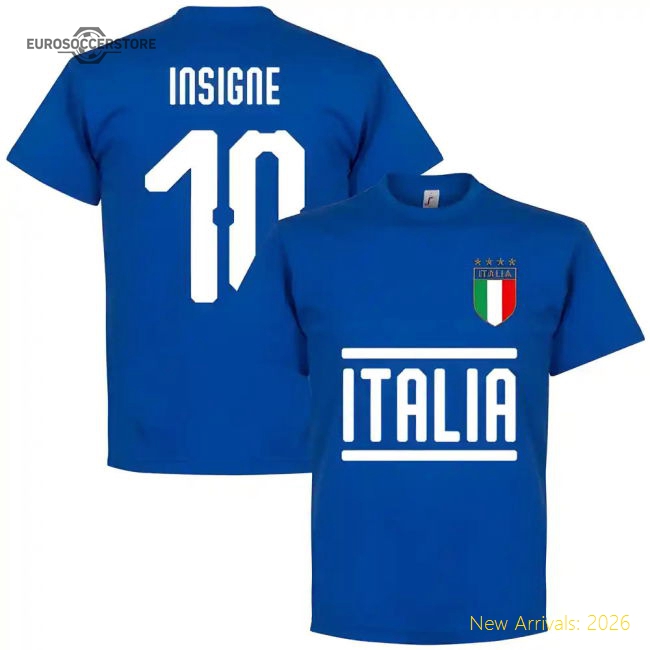 Italy Insigne 10 Team T-Shirt - Royal-Vantage Point Soccer