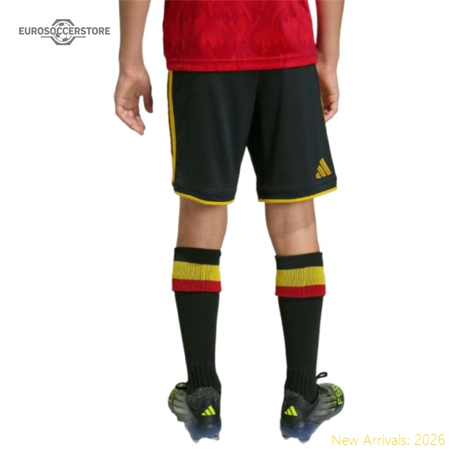 2026-2027 Belgium Home Shorts (Black) - Kids-Vantage Point Soccer