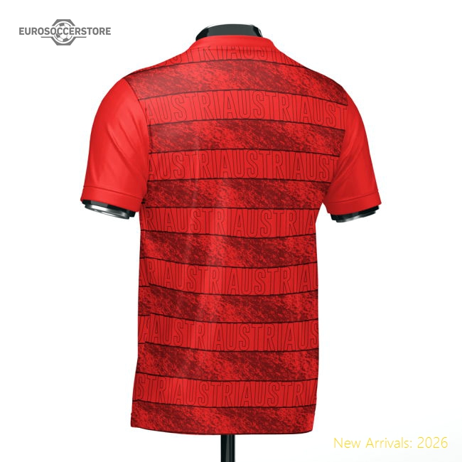 Austria Heritage Red Football Jersey (Wolvate) Adult Short Sleeve-Vantage Point Soccer
