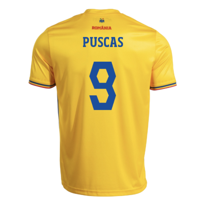 2025-2026 Romania Home Replica Shirt (Kids) (Puscas 9)-Vantage Point Soccer