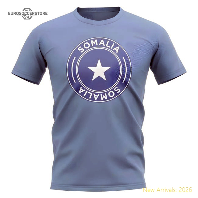 Somalia Football Badge T-Shirt (Sky)-Football Shirts Shop