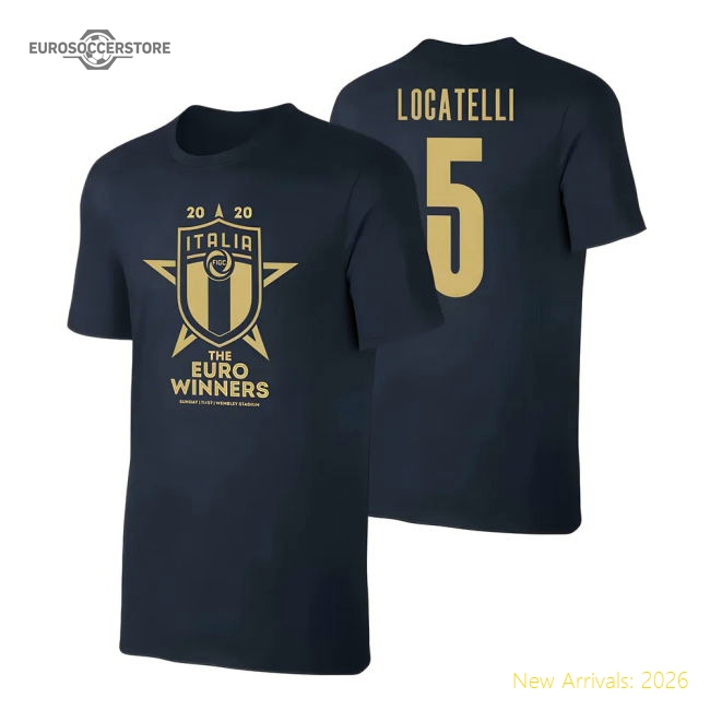 Italy WINNERS Euro 2020 (Locatelli 5) Dark Blue-Vantage Point Soccer