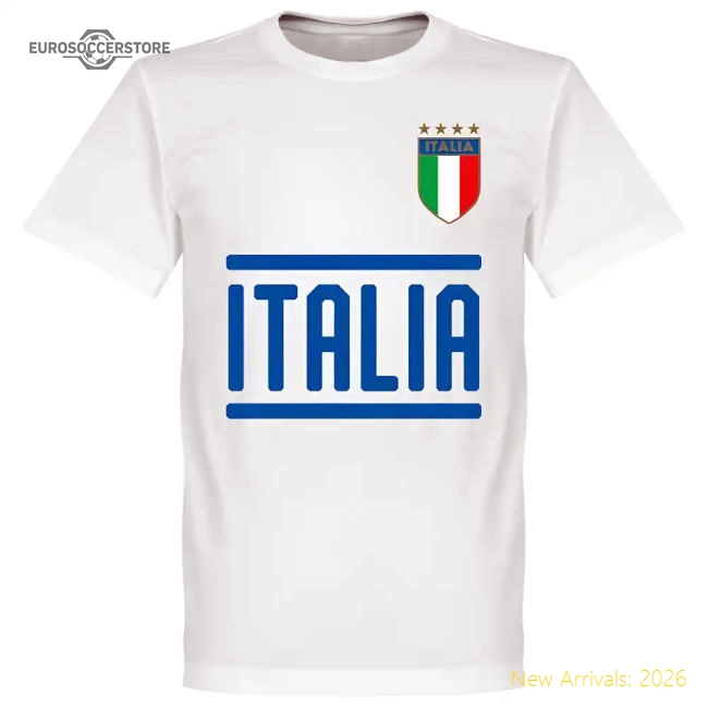 Italy Chiesa 14 Team T-Shirt - White-Vantage Point Soccer