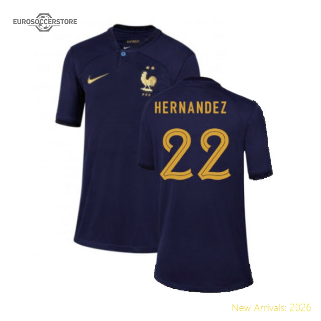 2022-2023 France Home Shirt - Kids (Hernandez 22)-Vantage Point Soccer