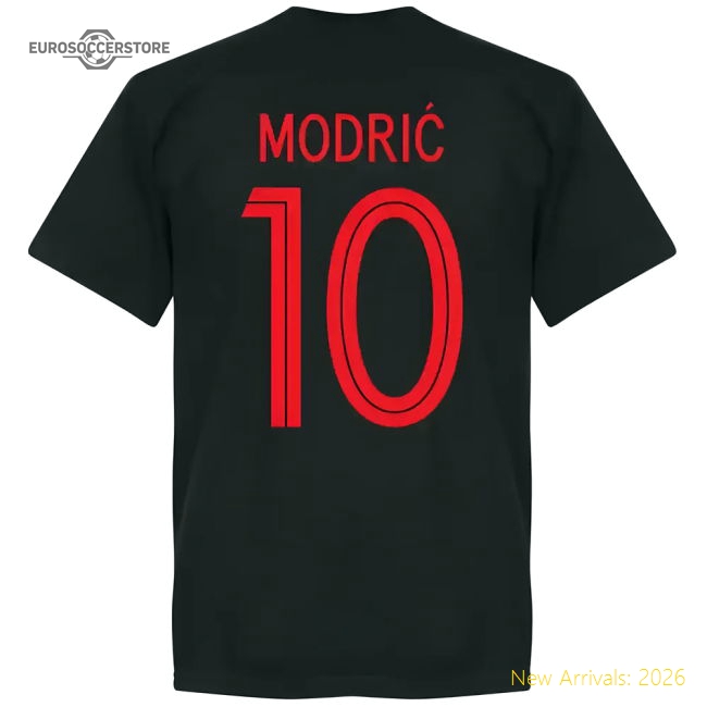 Croatia Modric 10 Team T-Shirt - Black-ly44