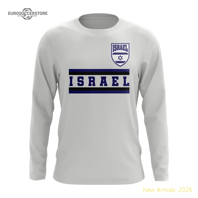 Israel Core Football Country Long Sleeve T-Shirt (White)-Vantage Point Soccer