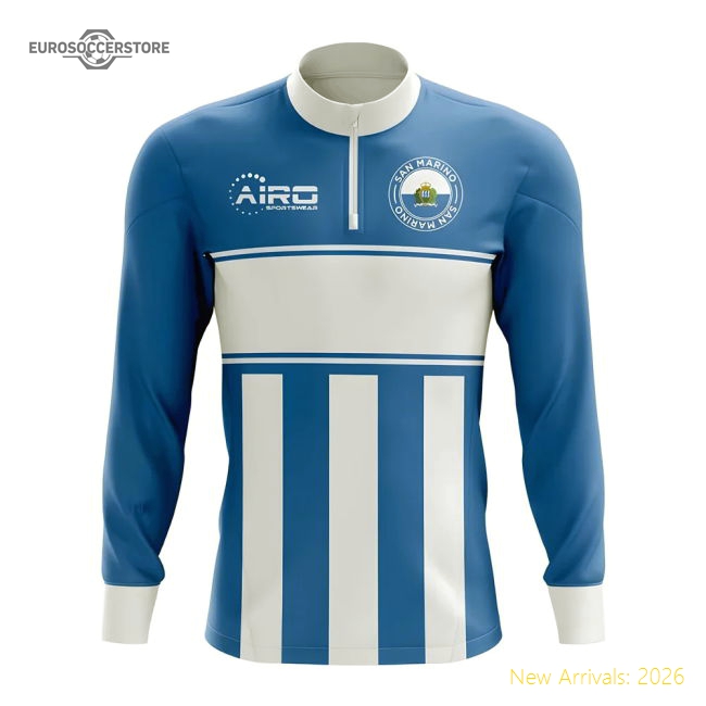 San Marino Concept Football Half Zip Midlayer Top (Blue-White)-Vantage Point Soccer