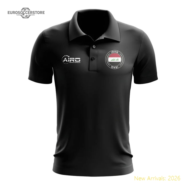 Iraq Football Polo Shirt (Black)-Vantage Point Soccer