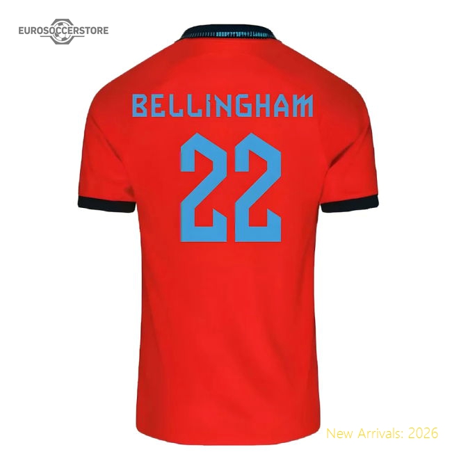 2022-2023 England Away Shirt (Kids) (Bellingham 22)-Vantage Point Soccer