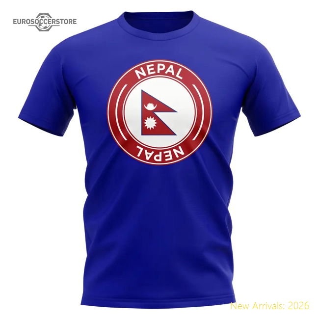 Nepal Football Badge T-Shirt (Royal)-Vantage Point Soccer