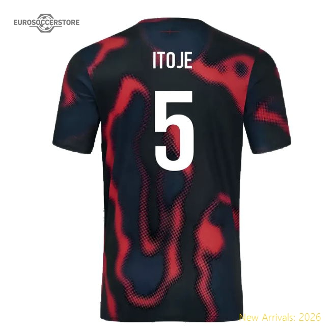 2024-2025 England Rugby Warm Up Jersey O2 (Black) - Kids (Itoje 5)-Vantage Point Soccer