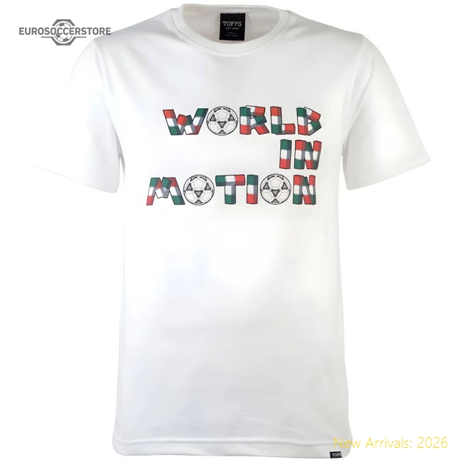 World in Motion Italia 90 - White T-Shirt-Vantage Point Soccer