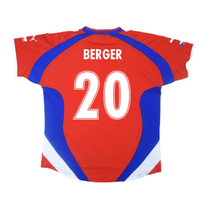 Czech Republic 2000-02 Home Shirt ((Very Good) L) (Berger 20)-Vantage Point Soccer