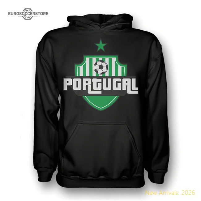 Portugal Country Logo Hoody (black)-Vantage Point Soccer