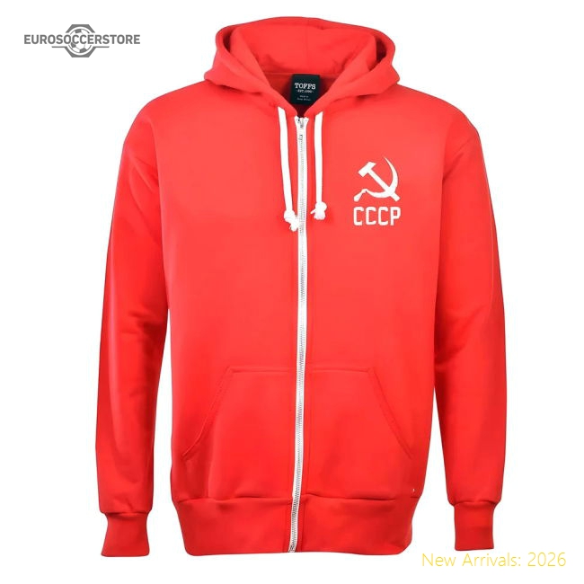Soviet Union (CCCP) Zipped Hoodie - Red-Vantage Point Soccer