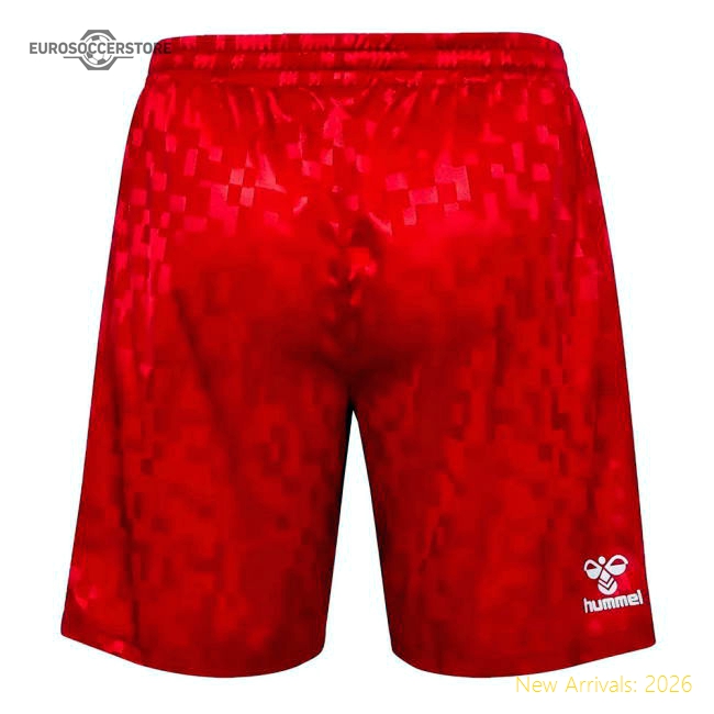 2024-2025 Denmark Away Shorts (Red)-Vantage Point Soccer