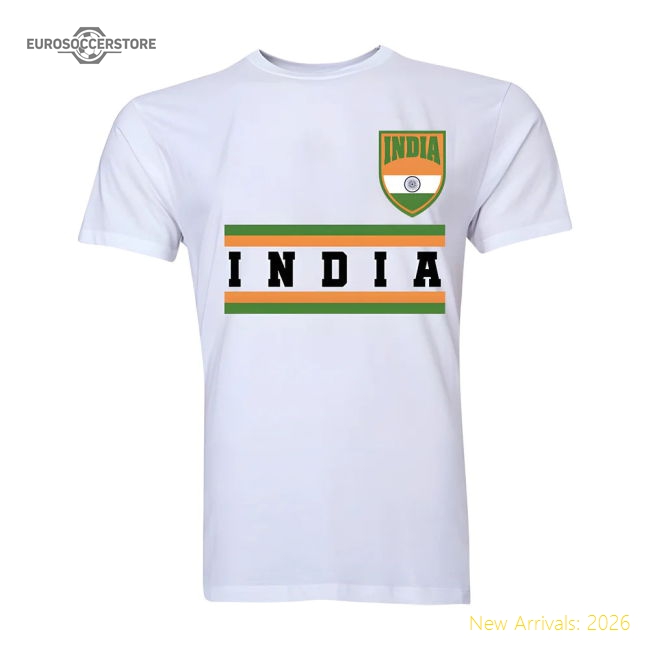 India Core Football Country T-Shirt (White)-Vantage Point Soccer