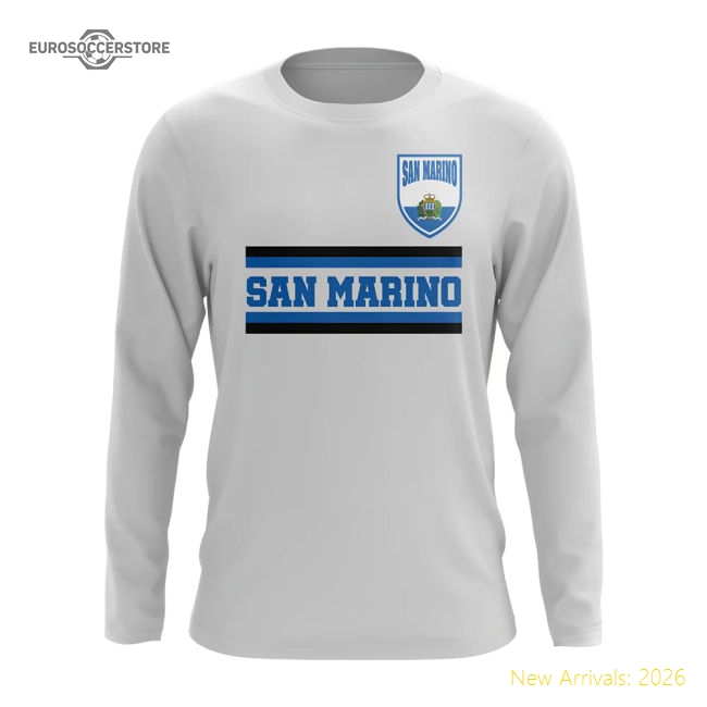 San Marino Core Football Country Long Sleeve T-Shirt (White)-Vantage Point Soccer
