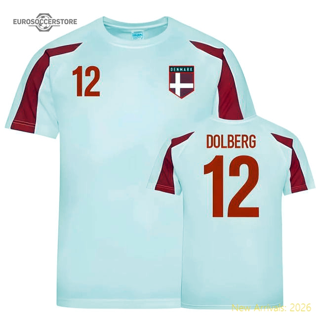 Denmark Sports Training Jersey (Dolberg 12)-Vantage Point Soccer