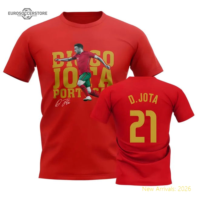Diogo Jota Portugal Player Tee (Red)-Vantage Point Soccer