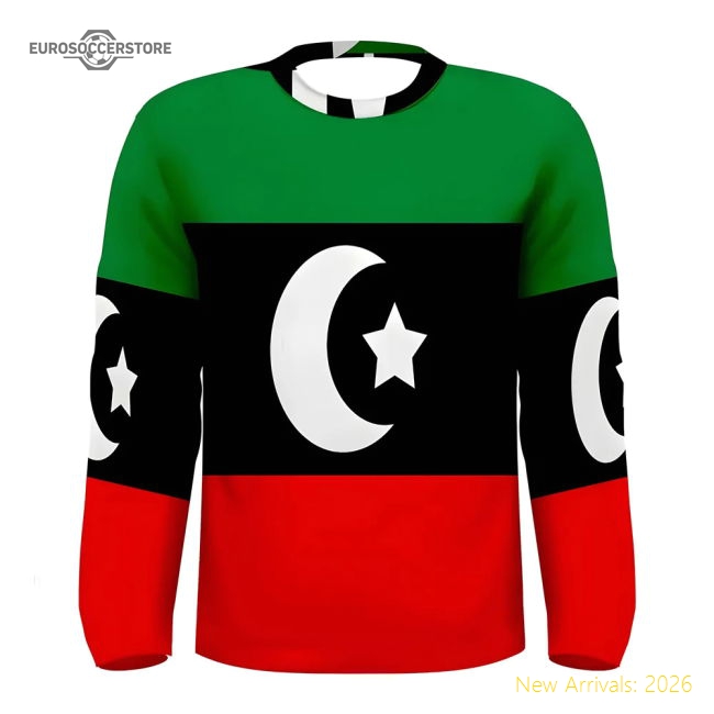 Libya Flag Long Sleeve Sublimated Sports Jersey-Vantage Point Soccer