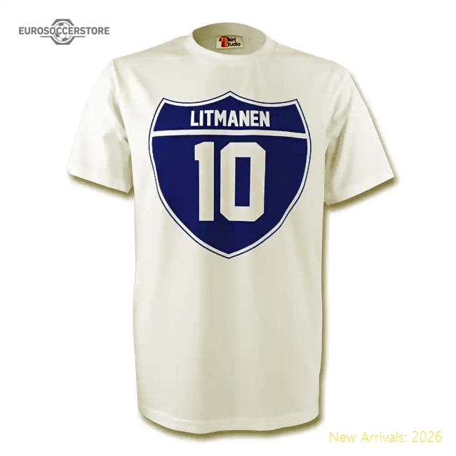 Jari Litmanen Finland Crest Tee (white) - Kids-Vantage Point Soccer