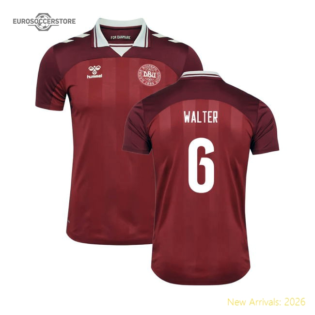 2025-2026 Denmark Womens Team Home Shirt (Ladies) (Walter 6)-Vantage Point Soccer
