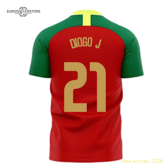 Portugal 2025-2026 Home Concept Football Kit (Airo) (DIOGO J. 21)-Vantage Point Soccer