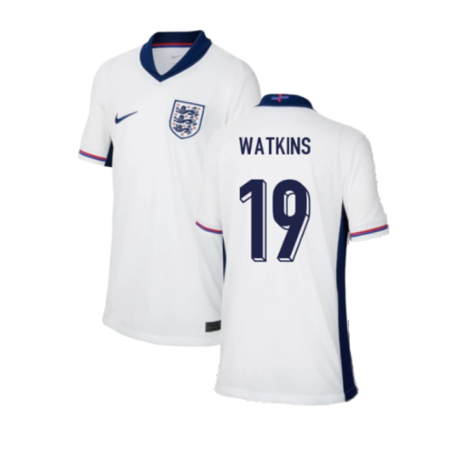 2024-2025 England Home Shirt (Kids) (Watkins 19)-Vantage Point Soccer