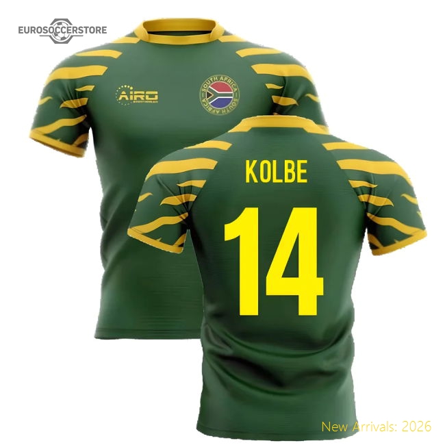 2025-2026 South Africa Springboks Home Concept Rugby Shirt (Kolbe 14)-Football Shirts Shop
