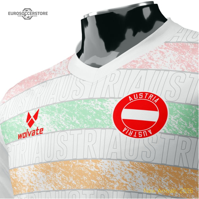 Austria Heritage Football Jersey White (Wolvate) Adult Short Sleeve-Vantage Point Soccer