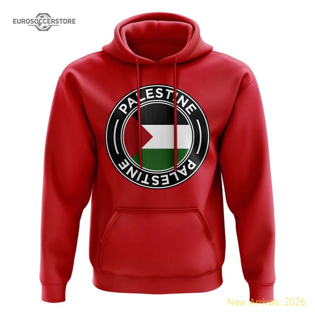 Palestine Football Badge Hoodie (Red)-Vantage Point Soccer